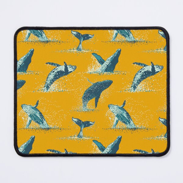 Item preview, Humpback Whales - Deep Yellow & Teal designed and sold by Motifany.