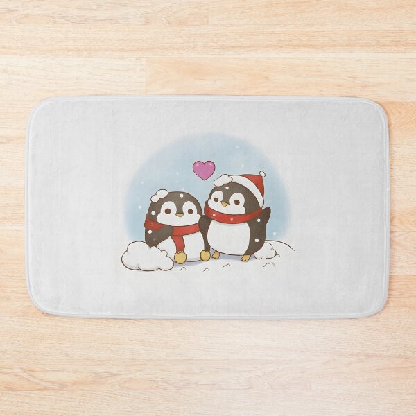 Item preview, Cute Winter Penguin Couple Date Night Anime Art Snow Christmas Santa Red Hat Snow designed and sold by ScarletGoldenOx.