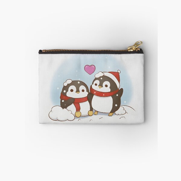 Item preview, Cute Winter Penguin Couple Date Night Anime Art Snow Christmas Santa Red Hat Snow designed and sold by ScarletGoldenOx.