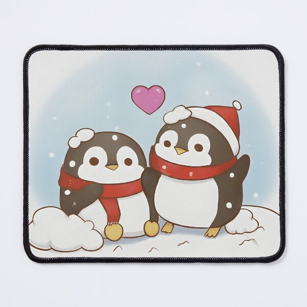 Item preview, Cute Winter Penguin Couple Date Night Anime Art Snow Christmas Santa Red Hat Snow designed and sold by ScarletGoldenOx.