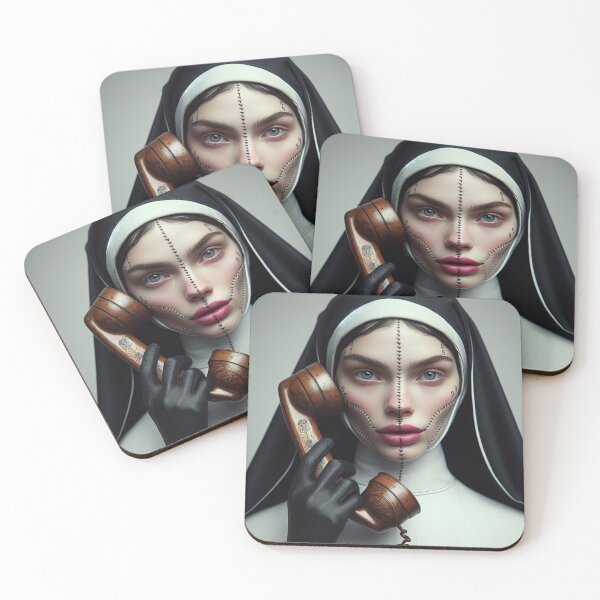 Item preview, Black Widow Bride Nun Hold Phone designed and sold by AiPoliviosArt.