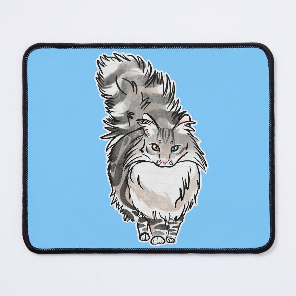 Item preview, Judgey Blue Amber Norwegian Forest Cat designed and sold by Sparklepupfaeri.