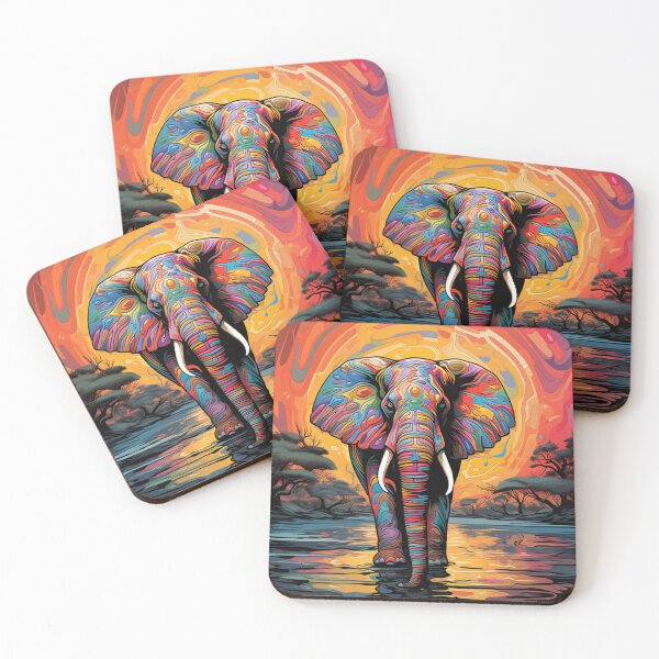 Item preview, Psyquedelic African Savannah Elephant designed and sold by Beauty  Art Printable.