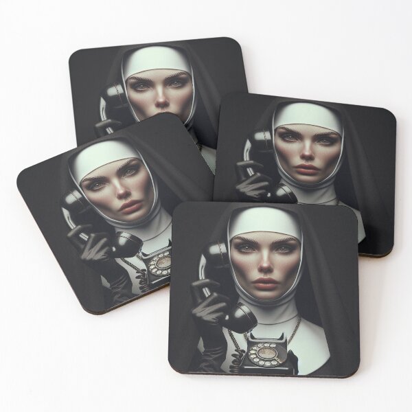 Item preview, Black Widow Bride Nun Hold Phone designed and sold by AiPoliviosArt.