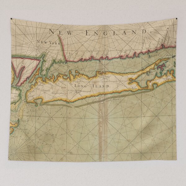 Item preview, Vintage Map of Long Island NY (1702) designed and sold by BravuraMedia.
