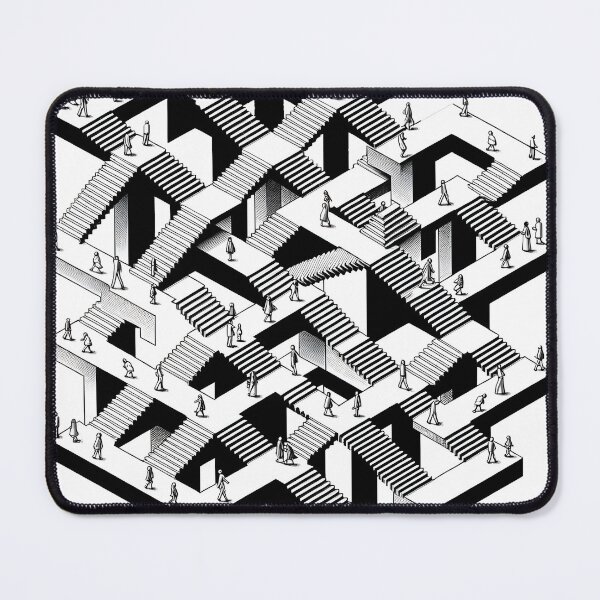 Item preview, M.C. Escher Inspired Surreal Morphing geometric designed and sold by divinedeco1925.