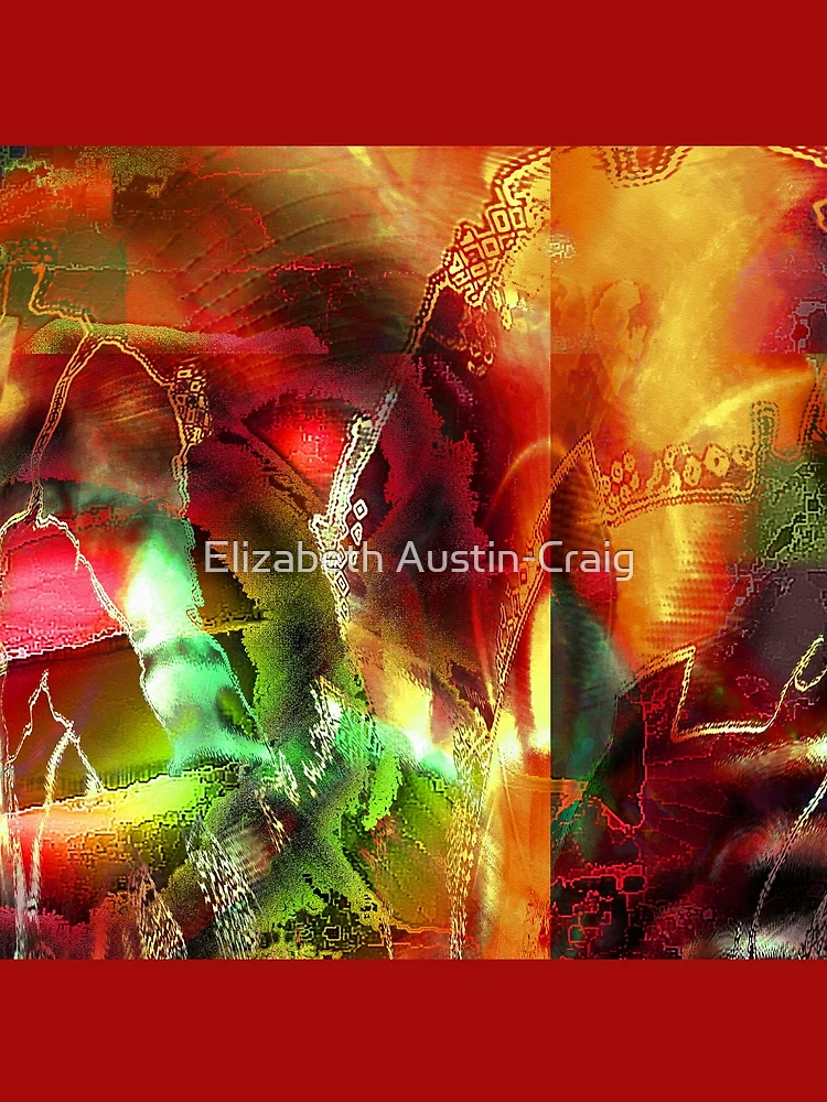 Aperçu 3 sur 3. Foulard avec l'œuvre All Aglow créée et vendue par Elizabeth Austin-Craig.