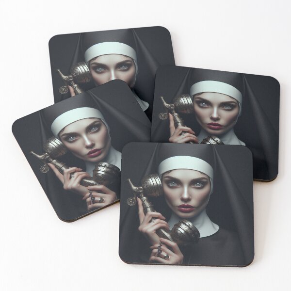 Item preview, Black Widow Bride Nun Hold Phone designed and sold by AiPoliviosArt.