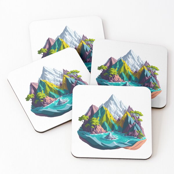 Item preview, Vibrant 3D mountains landscape designed and sold by MamikonarsRB.