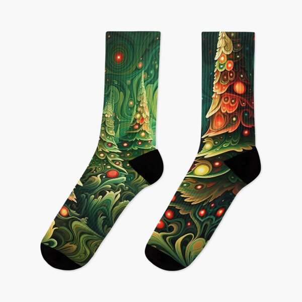 Item preview, Psychedelic Christmas tree holiday print designed and sold by dcrc.