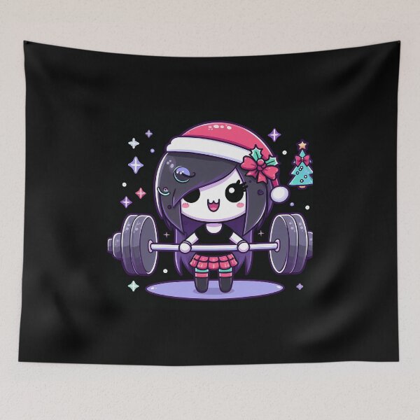 Item preview, Christmas holidays Cute Girl Lifting Barbell  designed and sold by ArsiStrenght.