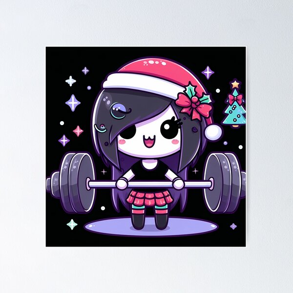 Item preview, Christmas holidays Cute Girl Lifting Barbell  designed and sold by ArsiStrenght.