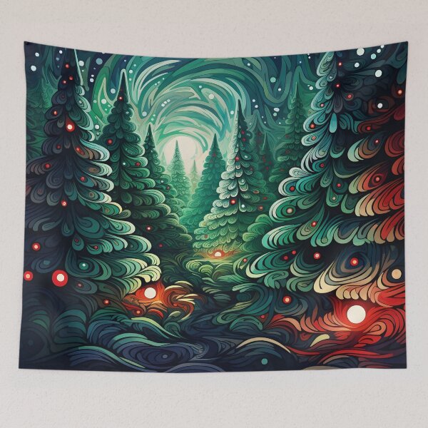 Item preview, psychedelic christmas tree holiday print designed and sold by dcrc.