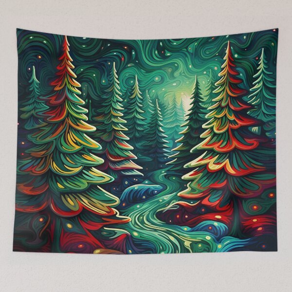 Item preview, psychedelic christmas tree holiday print designed and sold by dcrc.
