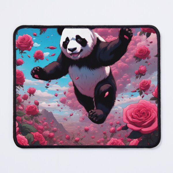 Item preview, Cute Panda and Roses Art Painting Cartoon Simple 2 designed and sold by SoloCraftStudio.
