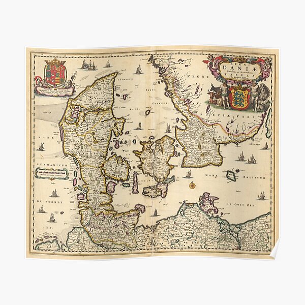 Old Map Of Denmark Old Map Of Denmark Posters | Redbubble