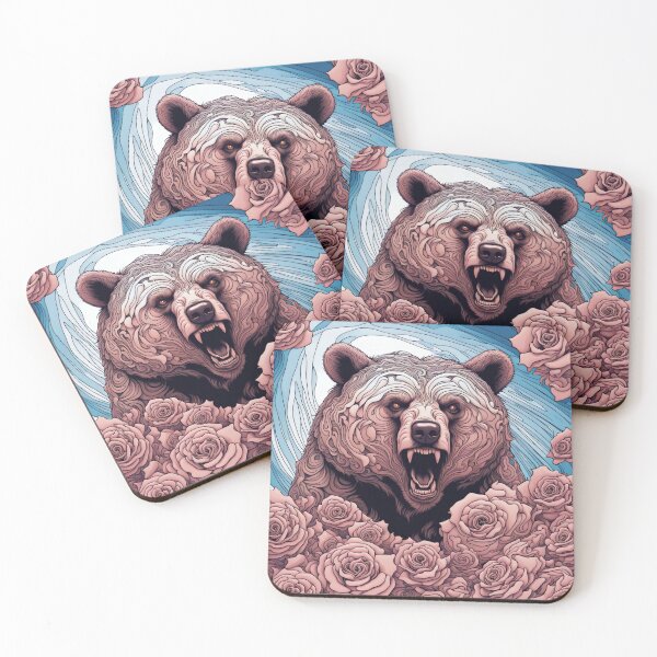 Item preview, Angry Bear Abstract Art Simple Roses designed and sold by SoloCraftStudio.