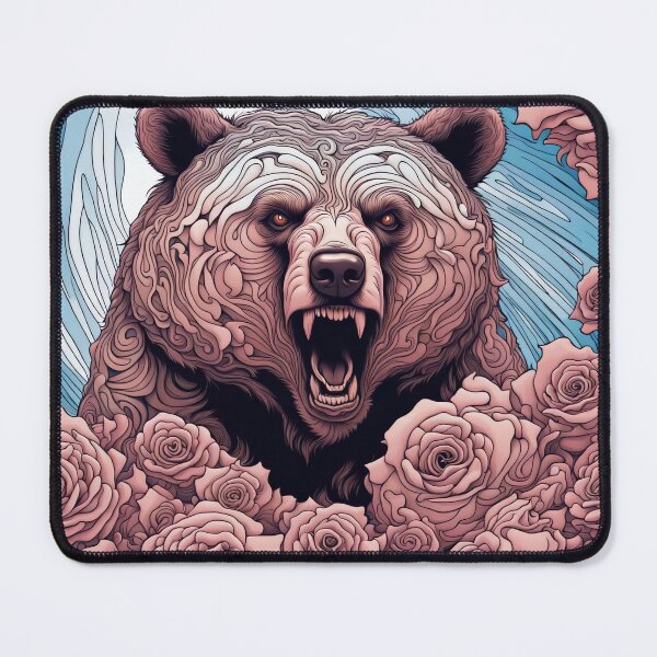 Item preview, Angry Bear Abstract Art Simple Roses designed and sold by SoloCraftStudio.