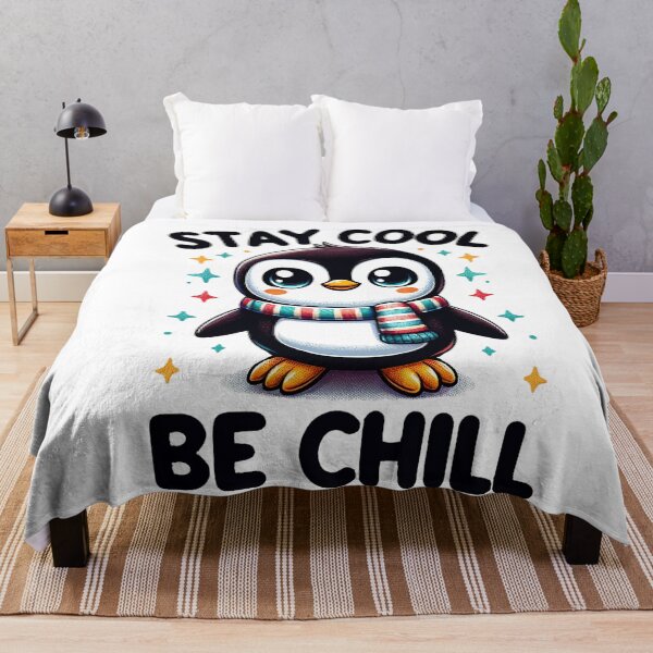 Item preview, "Stay Cool Be Chill" Penguin with Scarf designed and sold by luvablelifeform.