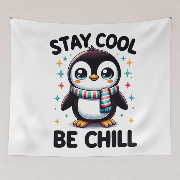 Item preview, "Stay Cool Be Chill" Penguin with Scarf designed and sold by luvablelifeform.