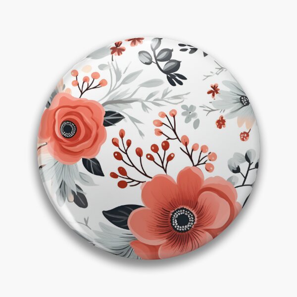 Item preview, Beautiful Coral and Grey Flowers designed and sold by ShinyWolf.