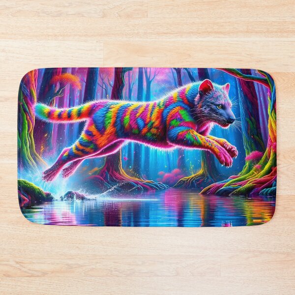 Item preview, Psychedelic Tasmanian Tiger Leap designed and sold by Matt's Artificial Nature.