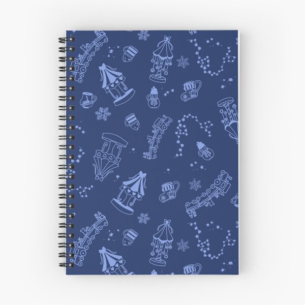 Item preview, Blue Holiday Festival with Carousels, Trains, Hot Drinks, and Snow designed and sold by eloulamb.