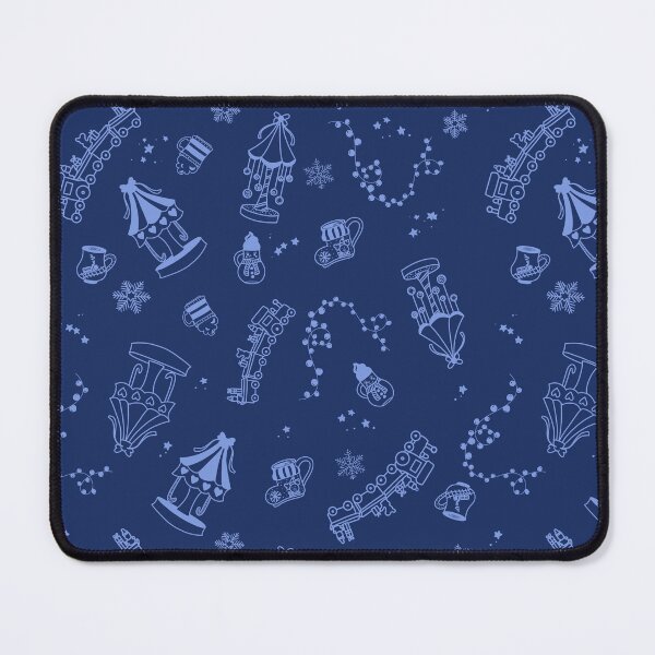Item preview, Blue Holiday Festival with Carousels, Trains, Hot Drinks, and Snow designed and sold by eloulamb.