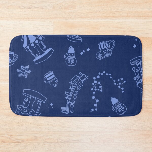 Item preview, Blue Holiday Festival with Carousels, Trains, Hot Drinks, and Snow designed and sold by eloulamb.