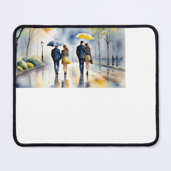 Item preview, A Charming Couple's Stroll Through a Rainy City Street designed and sold by PanoramaPrints.