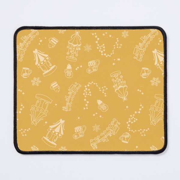 Item preview, Yellow Holiday Festival with Carousels, Trains, Hot Drinks, and Snow designed and sold by eloulamb.