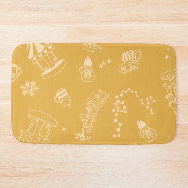 Item preview, Yellow Holiday Festival with Carousels, Trains, Hot Drinks, and Snow designed and sold by eloulamb.
