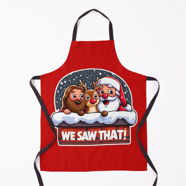 Item preview, WE SAW THAT meme JESUS Santa Claus Rudolph the Red Nosed Reindeer Chimney designed and sold by plushism.