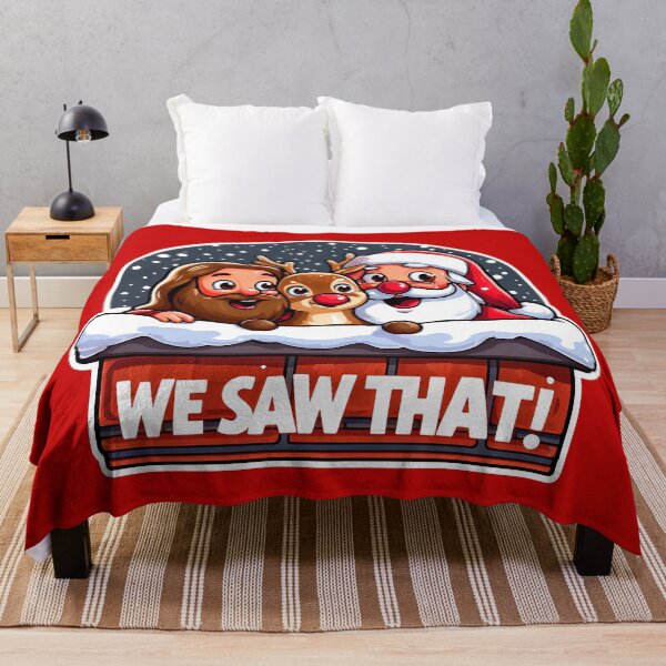 Item preview, WE SAW THAT meme JESUS Santa Claus Rudolph the Red Nosed Reindeer Chimney designed and sold by plushism.