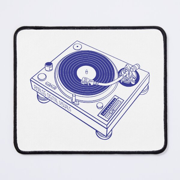 Item preview, DJ Turntable Retro Graphic Tee (Blue Lines) Analog / Music designed and sold by analogdigitalvz.