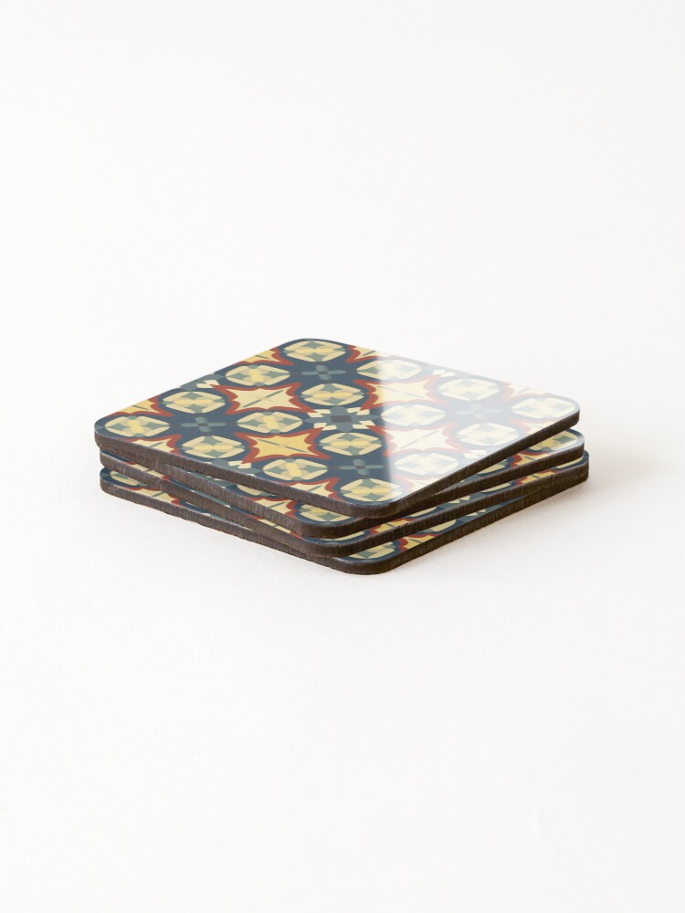 Thumbnail 4 of 5, Coasters (Set of 4), Inlay Style Pattern designed and sold by SideSignal.