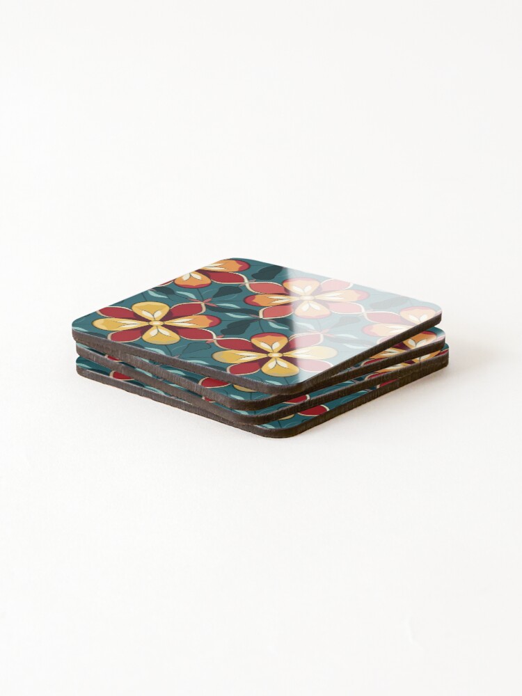 Thumbnail 4 of 5, Coasters (Set of 4), Inlay Style Pattern designed and sold by SideSignal.