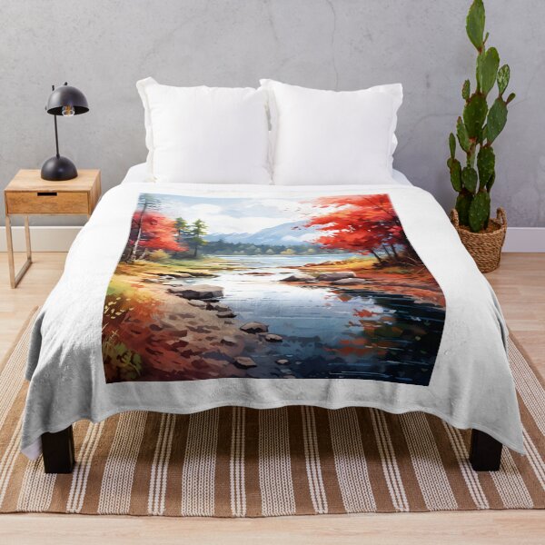 Item preview, Autumn Serenity: A Peaceful Lake in Watercolor designed and sold by Shirtastically.
