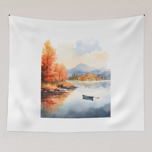 Item preview, Lake Lullaby: A Watercolor Autumn Scene designed and sold by Shirtastically.