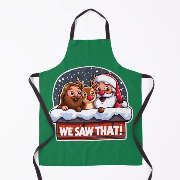 Item preview, WE SAW THAT meme JESUS Santa Claus Rudolph the Red Nosed Reindeer Chimney designed and sold by plushism.
