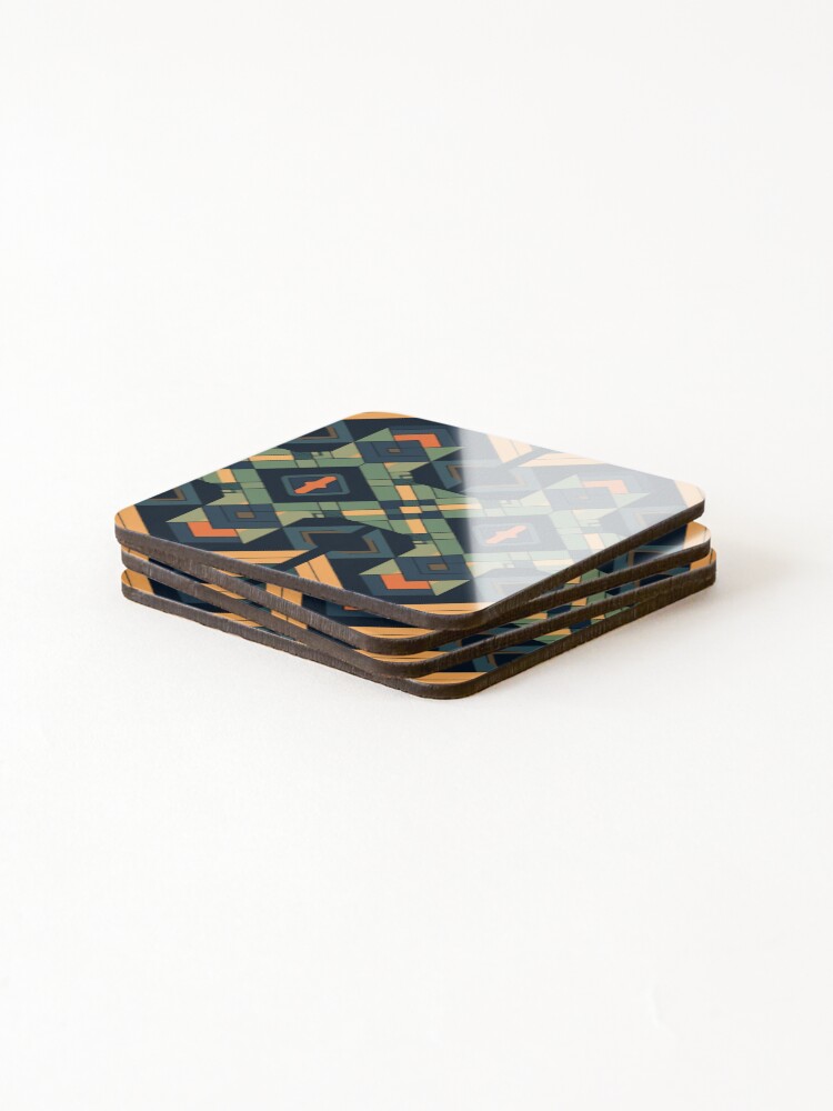 Thumbnail 4 of 5, Coasters (Set of 4), Inlay Style Pattern designed and sold by SideSignal.