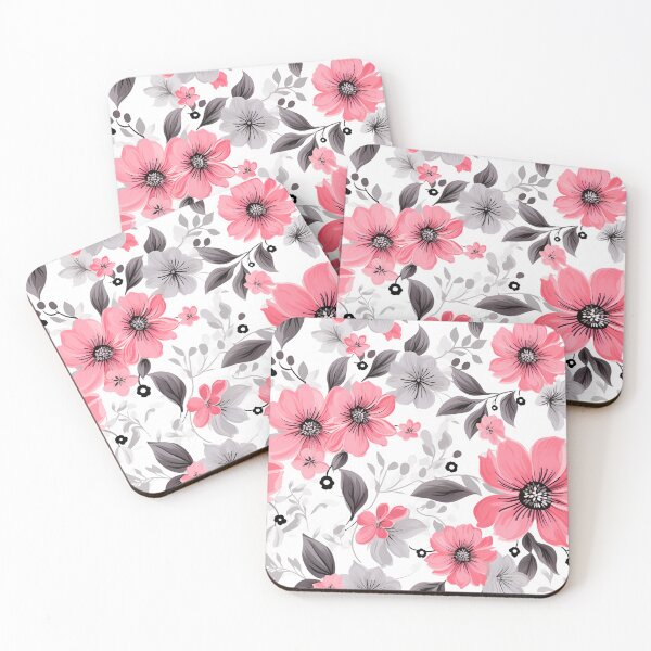 Item preview, Beautiful Rose Pink and Charcoal Gray Flowers designed and sold by ShinyWolf.