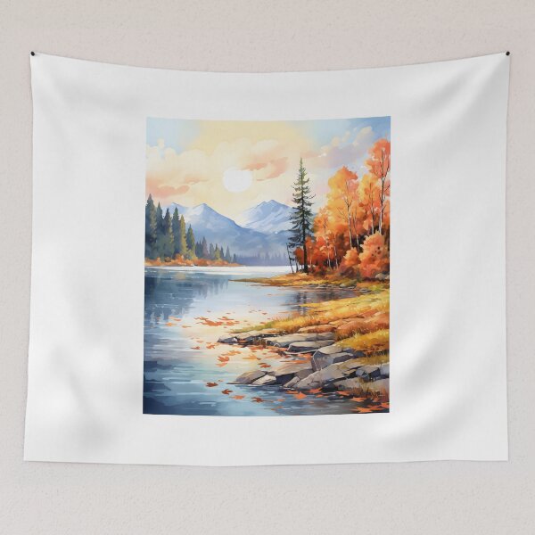 Item preview, Fall Fantasy: A Serene Lake in Watercolor designed and sold by Shirtastically.