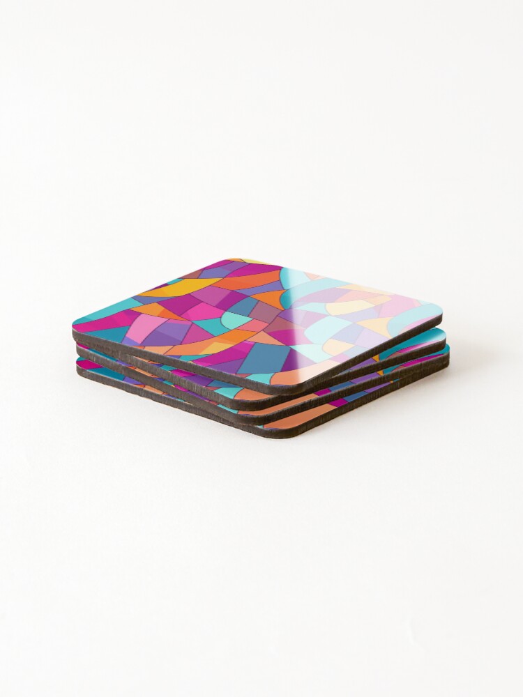 Thumbnail 4 of 5, Coasters (Set of 4), Inlay Style Pattern designed and sold by SideSignal.