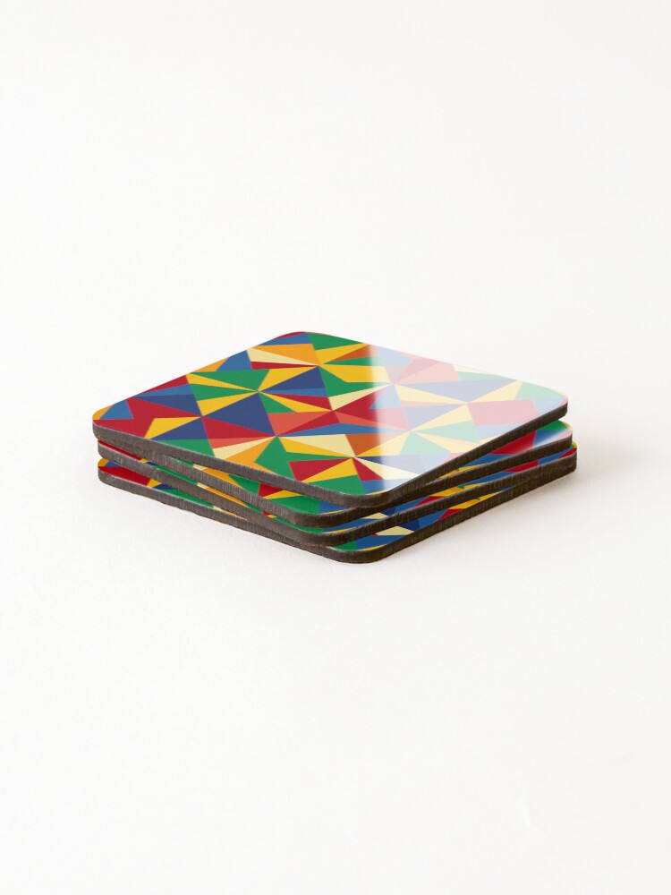 Thumbnail 4 of 5, Coasters (Set of 4), Inlay Style Pattern designed and sold by SideSignal.