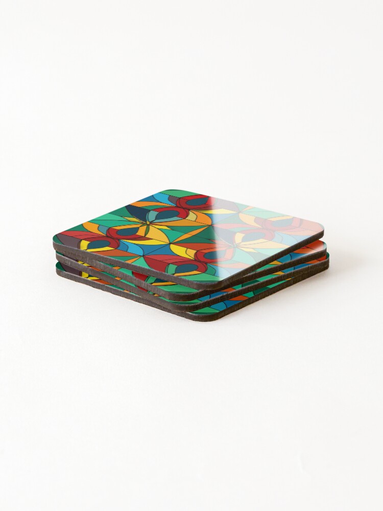 Thumbnail 4 of 5, Coasters (Set of 4), Inlay Style Pattern designed and sold by SideSignal.