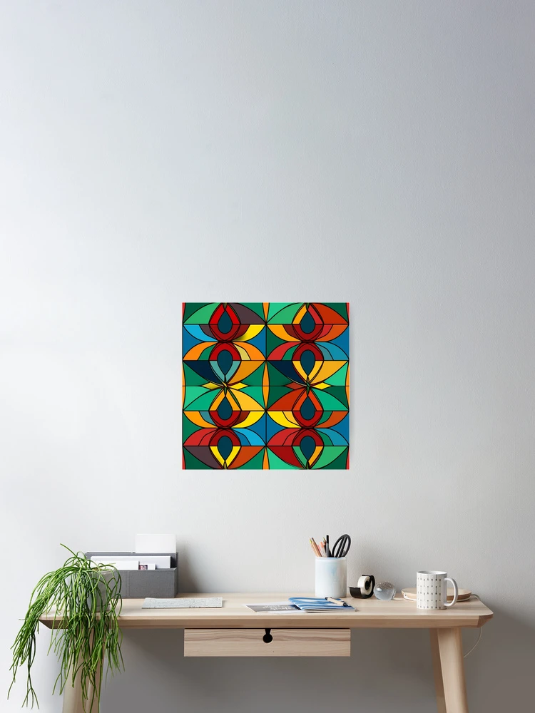 Thumbnail 2 of 3, Poster, Inlay Style Pattern designed and sold by SideSignal.