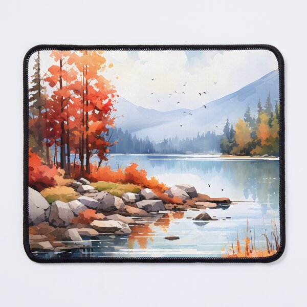Item preview, Watercolor Whispers: A Serene Fall Lake designed and sold by Shirtastically.