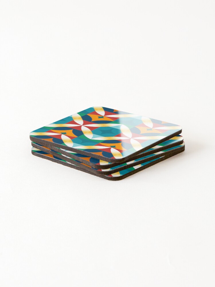 Thumbnail 4 of 5, Coasters (Set of 4), Inlay Style Pattern designed and sold by SideSignal.