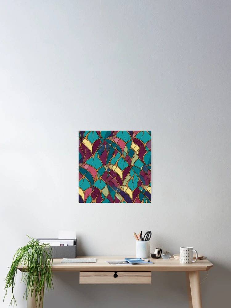 Thumbnail 2 of 3, Poster, Inlay Style Pattern designed and sold by SideSignal.